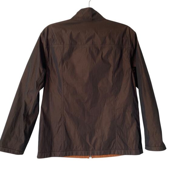 Lafayette 148 New York Reversible Brown Rust Zipper Jacket Windbreaker small - Picture 8 of 9